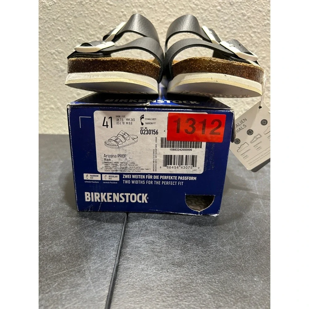 Birkenstock Arizona PROF Leather Black EU 41 US L10 M8 Unisex